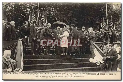 Ansichtskarte AK Militaria Paris Les Tuileries A little orphan girl of 13 helped by the Fatherless children of Fr