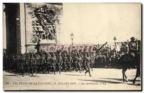 Ansichtskarte AK Militaria Fetes de la Victoire 14 juillet 1919 les americains