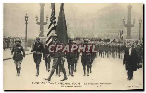 Ansichtskarte AK Militaria Funerailles du Marechal Foch La delegation americaine