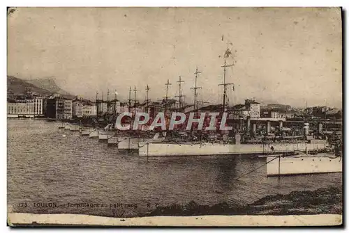 Ansichtskarte AK Bateau Guerre Toulon Torpilleurs au petit rang