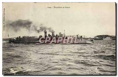 Cartes postales Bateau Guerre Torpilleur en essais