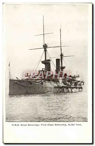 Cartes postales Bateau Guerre HMS Royal Sovereign