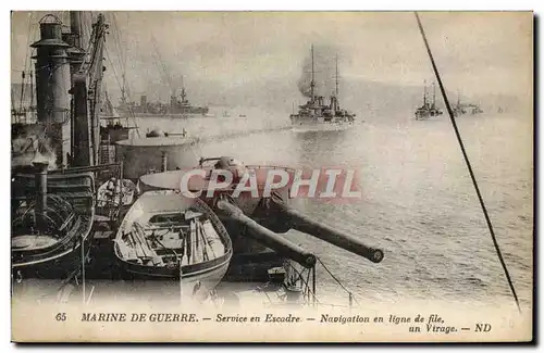 Ansichtskarte AK Bateau Guerre Service en escadre Navigation en ligne de file