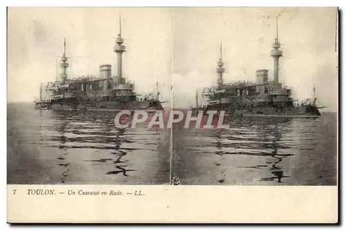 Cartes postales Bateau Guerre Toulon Un cuirasse en rade