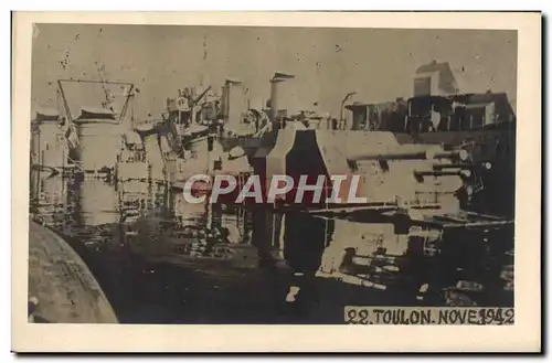 Cartes postales Bateau Guerre Toulon Novembre 1942