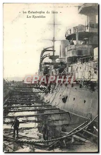 Cartes postales Bateau Guerre Catastrophe du Iena Les epontilles