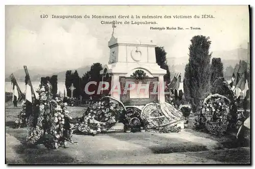 Cartes postales Bateau Guerre Inauguration du monument eleve a la memoire des victimes du Iena Cimetiere de LAgo