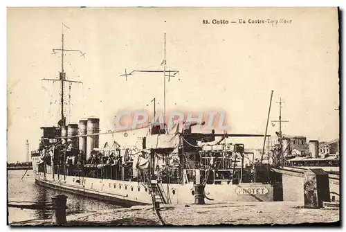 Cartes postales Bateau Guerre Cette Un contre torpilleur