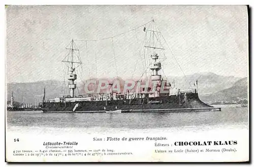 Cartes postales Bateau Guerre Flotte de guerre francaise Latouche Treville Croiseur Cuirasse