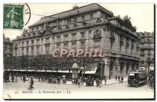 Cartes postales Theatre des Arts Rouen Tramway
