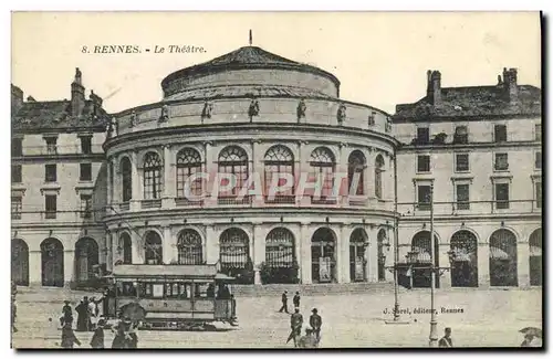 Cartes postales Theatre Rennes Tramway