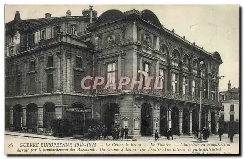 Cartes postales Theatre Reims Militaria