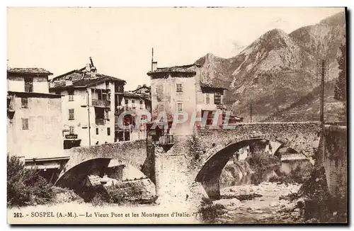 Cartes postales Sospel Le Vieux Pont et les Montagnes d&#39Italie