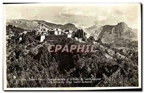 Cartes postales St Paul Vue Generale et le Baou de Saint Jeannet vue prise du Piol Saint Antonin