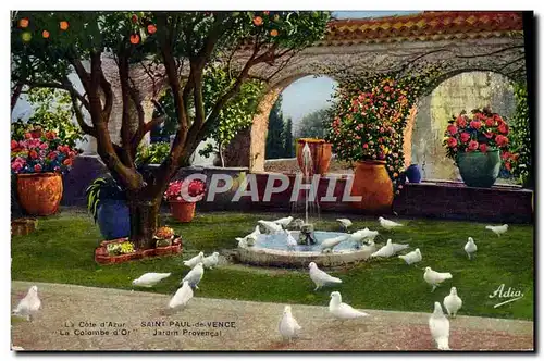 Cartes postales Saint Paul De Vence La Colombe d&#39Or Jardin provencal