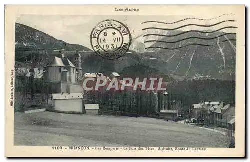 Cartes postales Briancon Les Remparts le Fort des Tetes A droite Route de Lautaret