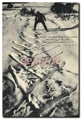 Cartes postales Sports d&#39hiver Ski Montee en ciseaux