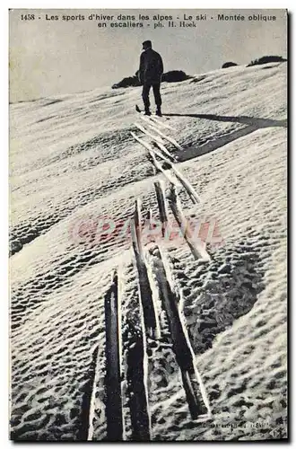 Cartes postales Sports d&#39hiver Ski Montee oblique en escaliers