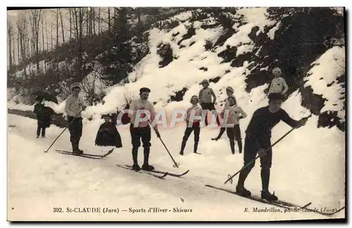 Ansichtskarte AK Sports d&#39hiver Ski St-Claude Skieurs