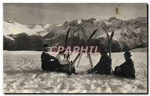 Cartes postales Sports d&#39hiver Ski Luchon Superbagneres Skieurs au repos