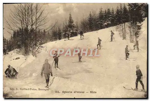 Ansichtskarte AK Sports d&#39hiver Ski Luge