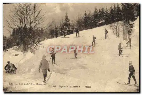 Cartes postales Sports d&#39hiver Ski Luge