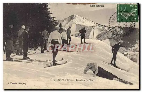 Ansichtskarte AK Sports d&#39hiver Ski Exercices