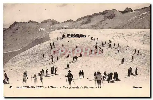 Cartes postales Sports d&#39hiver Ski Superbagneres L&#39hiver Vue generale du plateau