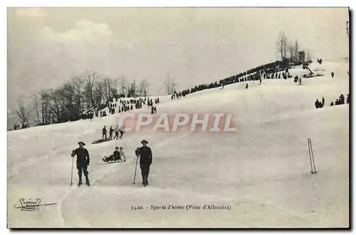 Cartes postales Sports d&#39hiver Ski Piste d&#39Allondez Luge