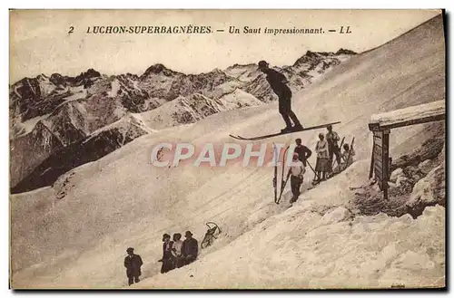 Cartes postales Sports d&#39hiver Ski Luchon Superbagneres Un saut impressionnant