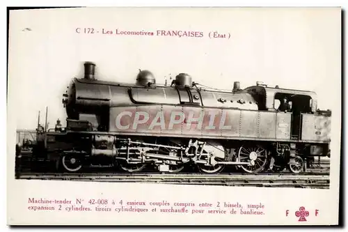 Cartes postales Train Locomotive Machine Tender 42 008