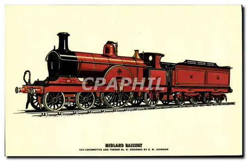 Moderne Karte Train Locomotive Midland Railway