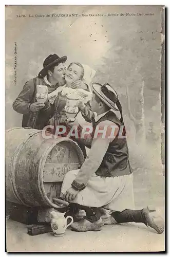 Cartes postales Alcool le cidre de Fouesnant Ses gaietes Scene de noce bretonne