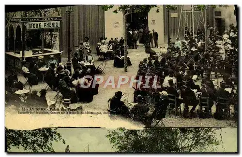 Cartes postales Alcool Avignon Palais des Papes Souvenir de l'exposition Concert par la musique du 58emede li