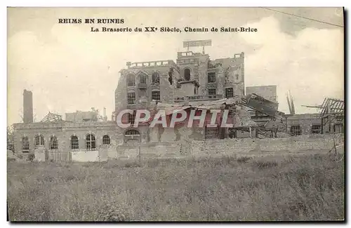 Ansichtskarte AK Alcool Reims en ruines La brasserie Chemin de Saint Brice