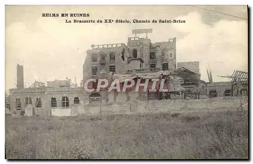 Cartes postales Alcool Reims en ruines La brasserie Chemin de Saint Brice
