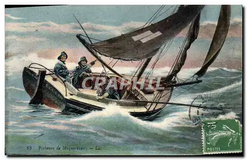 Cartes postales Bateau Voilier Peche Pecheurs de maquereaux