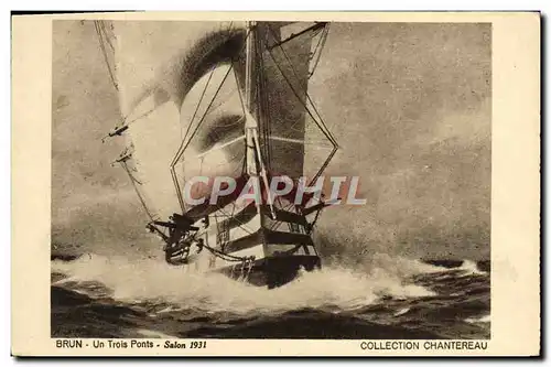 Cartes postales Bateau Voilier Brun Un trois ponts Chentereau