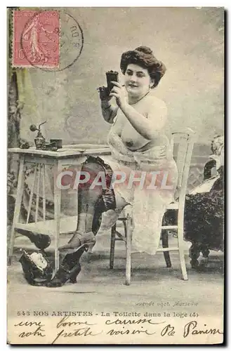 Cartes postales Nu erotique Femme Nos artistes La toilette dans la loge