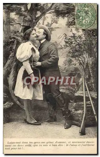 Cartes postales Nu erotique Femme Chasse Chasseur