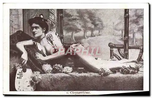 Cartes postales Nu erotique Femme Chrysantheme