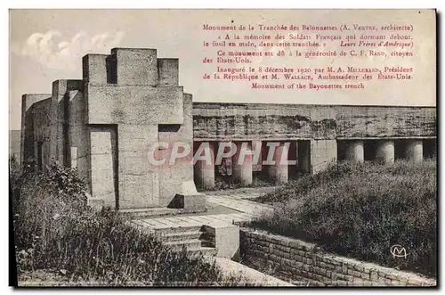 Cartes postales Militaria Monument de la tranchee des baionnettes