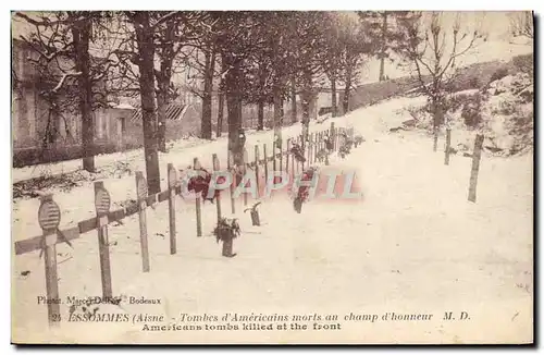 Ansichtskarte AK Militaria Essommes Tombes d&#39americains morts au champ d&#39honneur