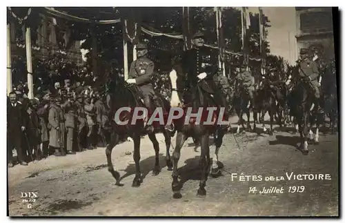 Cartes postales Militaria Fetes de la victoire 14 juillet 1919