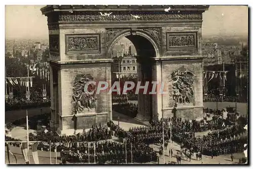 Cartes postales Militaria Fetes de la victoire 14 juillet 1919 Paris Arc de Triomphe