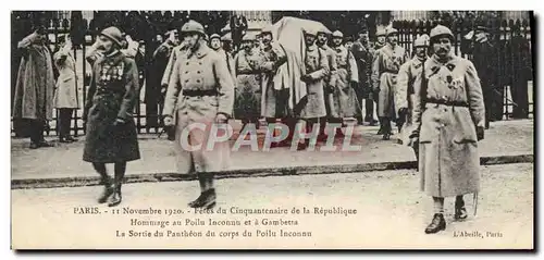 Ansichtskarte AK Militaria Fetes de la victoire 11 novembre 1920 Fetes du cinquantenaire de la Republique Hommage