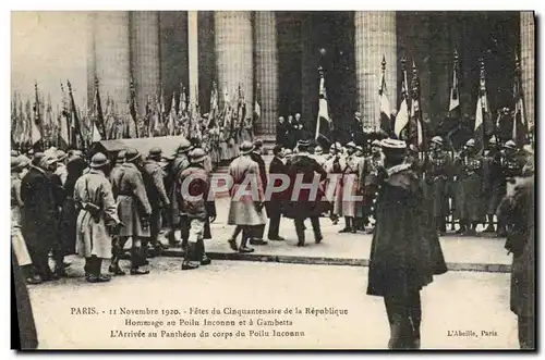 Ansichtskarte AK Militaria Fetes de la victoire 11 novembre 1920 Fetes du cinquantenaire de la Republique Hommage