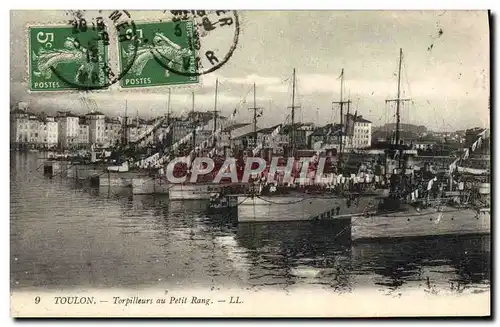 Ansichtskarte AK Bateau Guerre Toulon Torpilleurs au petit rang