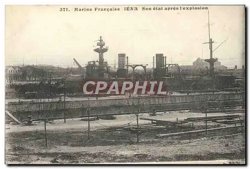 Cartes postales Bateau Guerre Iena Son etat apres l&#39explosion