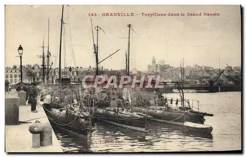 Cartes postales Bateau Guerre Granville Torpilleur dans le grand bassin